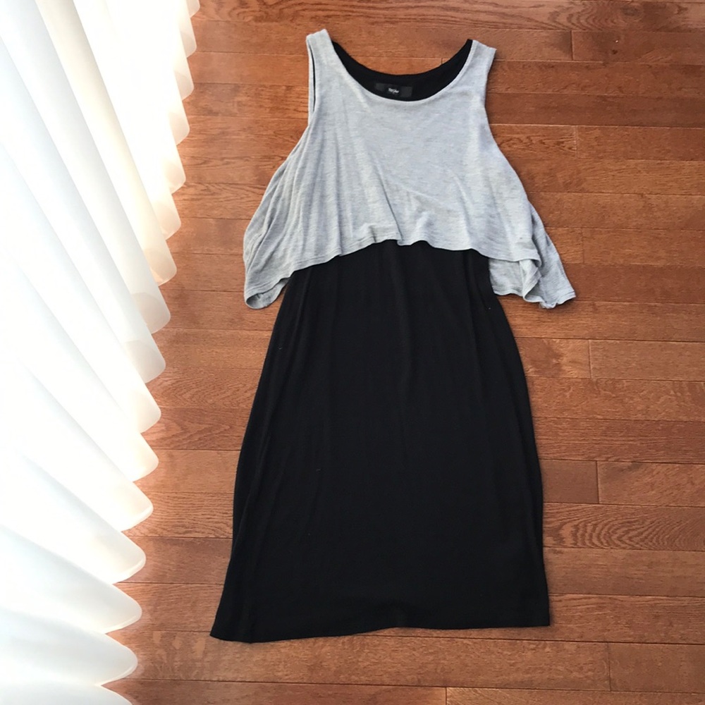 Super comfy black and gray dress with flowy top